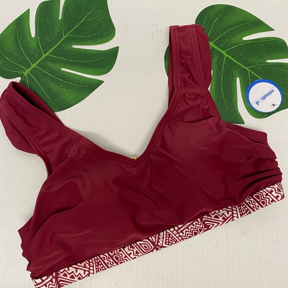Swimsuits for All Geometric Framed Bikini Top NWT!